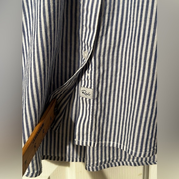 RAILS Revolve Frances Banker Stripe With Floral Patches MED Button Down Oxford - Picture 13 of 16